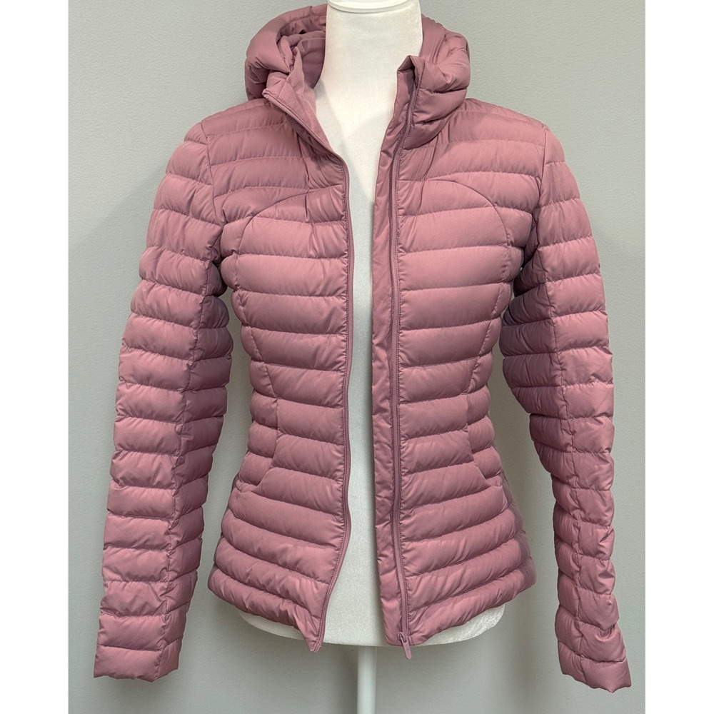 Lululemon Pack It Down Hooded Puffer Jacket Pink Taupe Women's Size 4 Full Zip - Picture 8 of 16